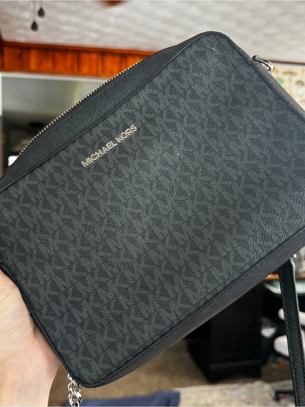 Michael Kors Black Signature MK Monogram Crossbody